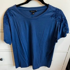 Banana Republic Blue T-Shirt Lace Detail